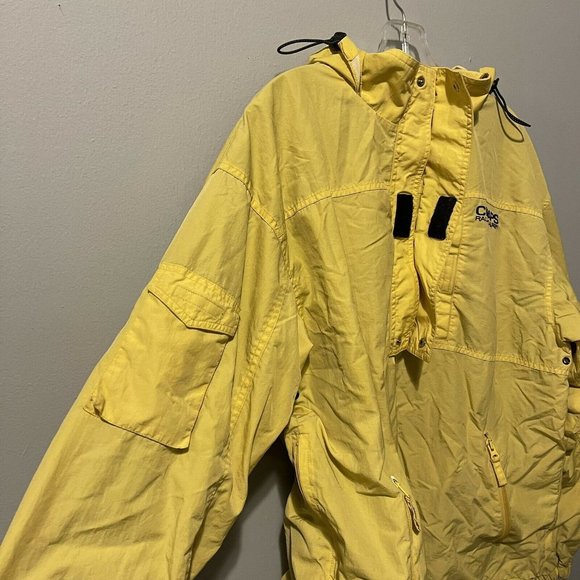 chaps ralph lauren windbreaker jacket large mens yellow netted hooded outdoors - Picture 5 of 7